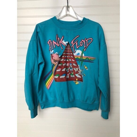 Pink Floyd Graphic Crew Neck Sweatshirt Women's M Blue - Picture 1 of 7